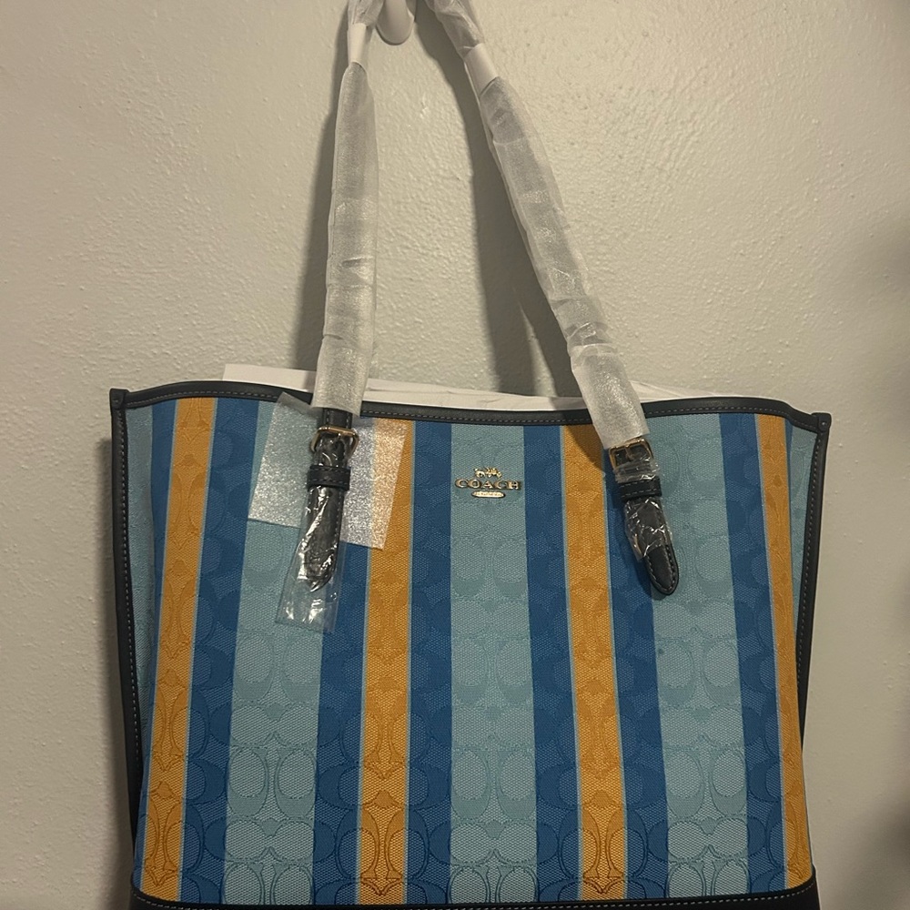 COACH MOLLIE TOTE IN SIGNATURE JACQUARD WITH STRIPES
